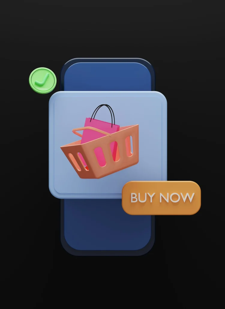 A smartphone displaying a shopping basket, illustrating and supporting the question, "Is an ecommerce store worth it?"