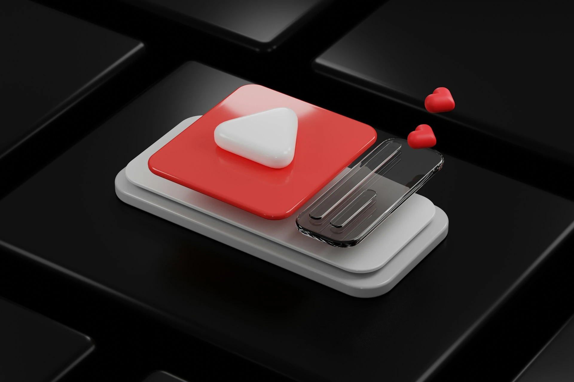 A computer keyboard with a red and white heart.
